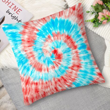 Housse de coussin tie-dye fleuri