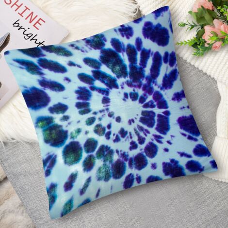 Housse de coussin tie-dye jaune, soleil