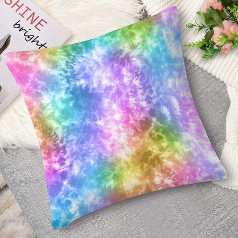 Housse de coussin tie-dye noir blanc, graphique
