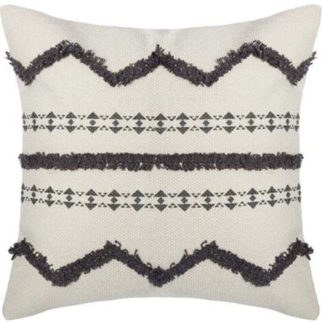 Housse de Coussin Tuftée "Etnik II" 40x40cm Gris