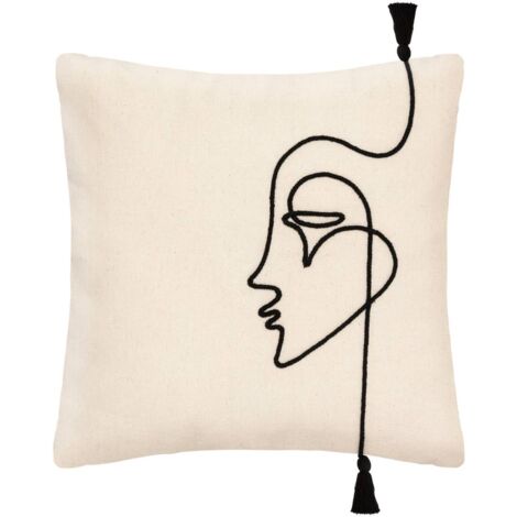 Housse de Coussin Visage Corde 40 x 40 cm - Atmosphera
