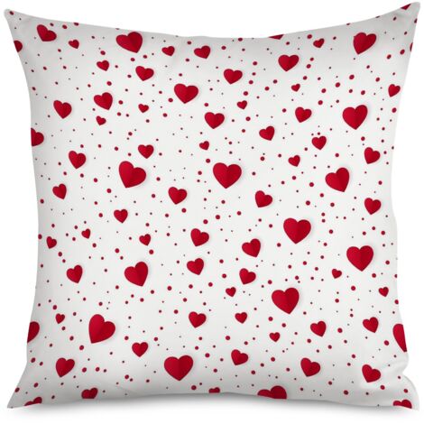 Housse de Coussin with cœurs et fleurs, romantique nature