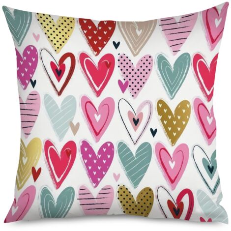 Housse de Coussin with cœurs flottants, style aquarelle
