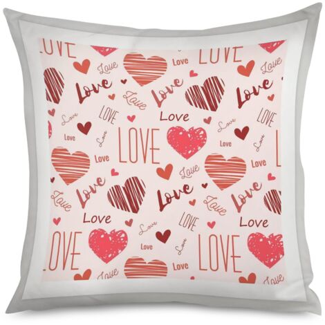 Housse de Coussin with cœurs noirs, style minimaliste