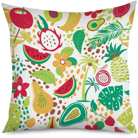 Housse de Coussin with impression fruits kawaii, 50x50 cm