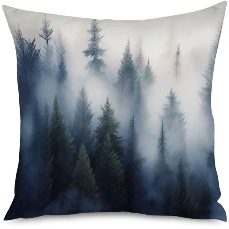 Housse de Coussin with motif forêt brumeuse, 45x45 cm, doux