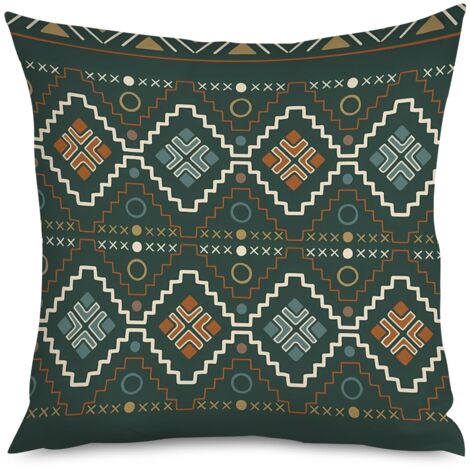 Housse de Coussin with motifs zigzags, ocre et beige
