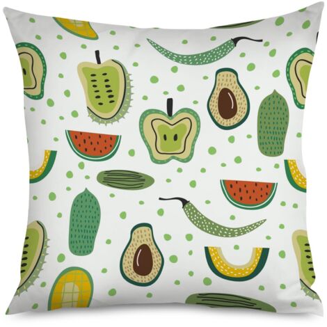 Housse de Coussin with orange mignonne et petites feuilles