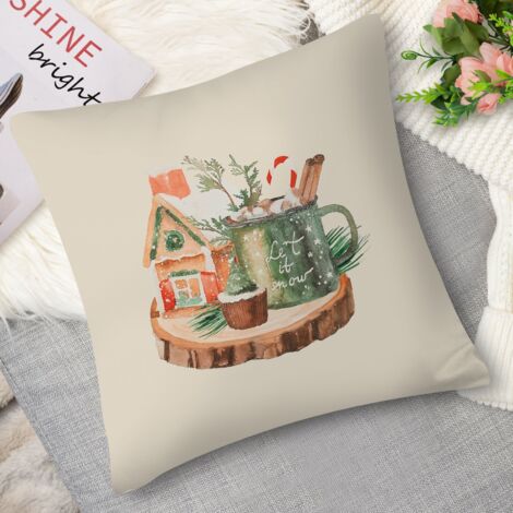Housse de coussin,Coussin décoratif hiver nordique, 40x40 cm