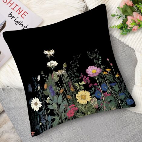 Housse de coussin,Coussin décoratif jardin fleuri