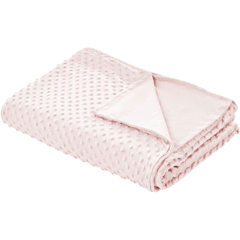 Beliani - Housse de Couverture Lestée Motif Pointillé Design Moderne 120 x 180 cm en Tissu Polyester Rose Callisto