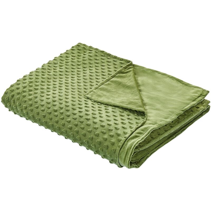 Beliani - Housse de Couverture Lestée Motif Pointillé Design Moderne 120 x 180 cm en Tissu Polyester Vert Callisto