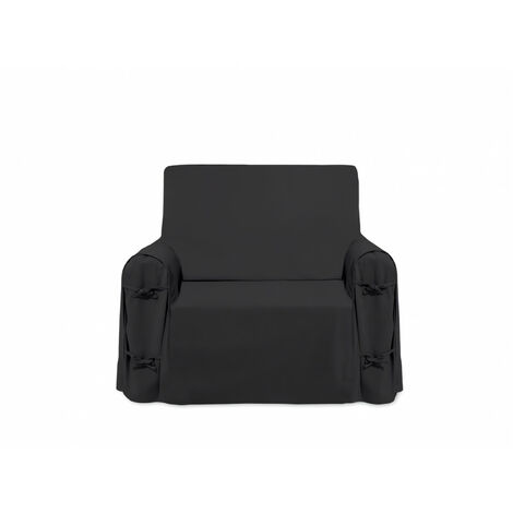 Housse de fauteuil en coton PANAMA anthracite