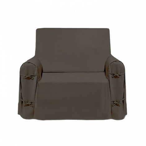 Housse de fauteuil en coton PANAMA taupe