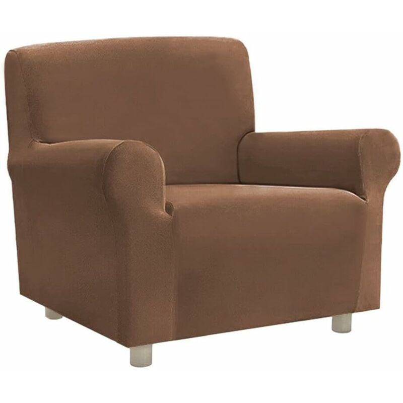 Emmevi Mv S.p.a. - Housse de Fauteuil Extensible Universelle Avec Armchair Accoudoirs Save Chaise Longue - Marron