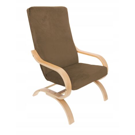 HOUSSE DE FAUTEUIL FINKA MARRON CACAO VELOURS ÉLASTIQUE [21FP]