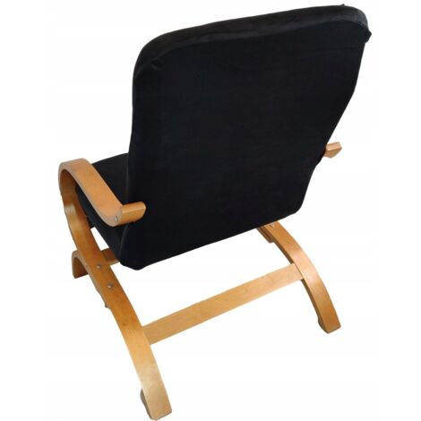 Housse de fauteuil FINKA, NOIRE, velours épais