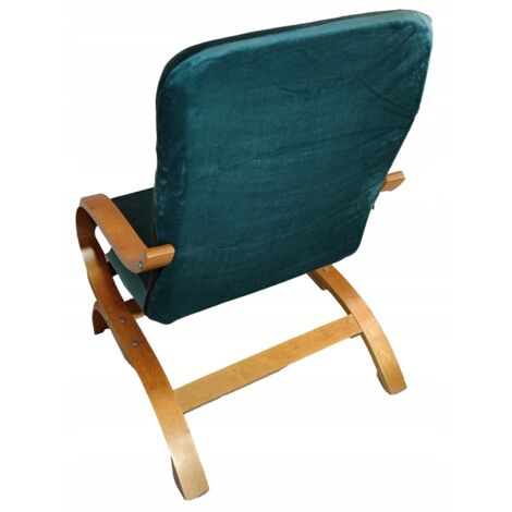 Housse de fauteuil FINKA, verte, en velours épais