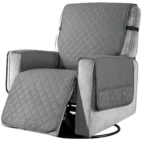 Housse De Fauteuil Inclinable 100 % étanche, Housses Antidérapantes Pour Fauteuil Inclinable Avec Poche, Housse De Chaise Inclinable Lavable(DARK GRAY