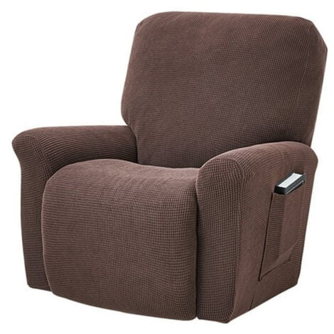 BASETBL Housse de fauteuil Inclinable extensibles universelle, pour fauteuil inclinable de relaxation et de massage,Brun