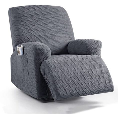 Housse de fauteuil inclinable - OKUMGGYJ - Extensible - Gris - Synthétique