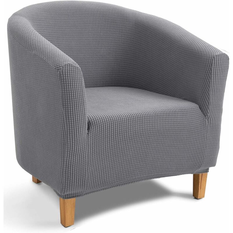 Perle Rare - Ahlsen Housse de Fauteuil ,Jacquard Housse de Canapé Tub Chair Extensible Extensible(Housse de Chaise de Bain,Gris Clair)