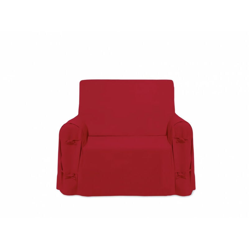 Housse de fauteuil en coton panama rouge