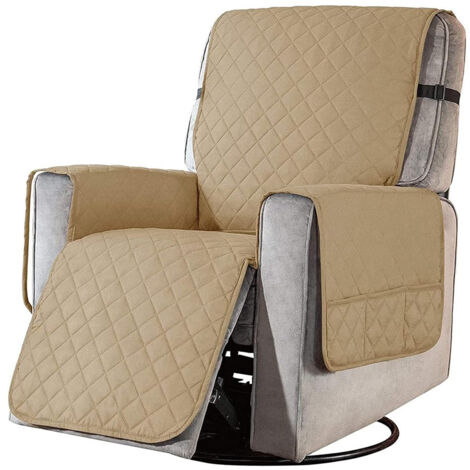 Housse de Fauteuil Relax avec Poche, Couverture de Chaise Canapé Relax, Applicable à Protection Canape Anti-Rayures Chien et Chat, Housse Canapé Imperméable - Sableux S