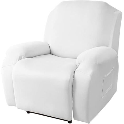 Housse de Fauteuil Relax Extensible 1 Place, Inclinable Électrique avec Poche 4 P.