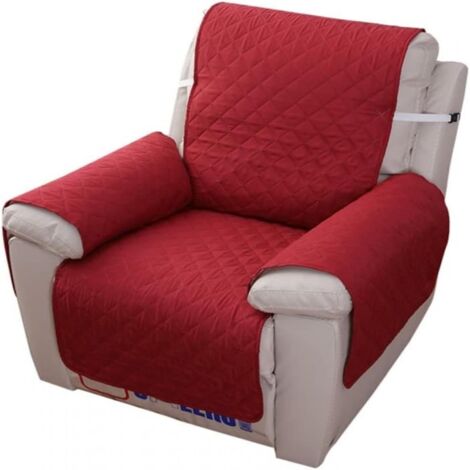 Housse De Fauteuil Relax - Microfibre Hypoallergénique - Antidérapante Avec Sangle Élastique Réglable - Protection Totale Contre Les Taches Et Poils D Animaux - 1 Place - Rouge