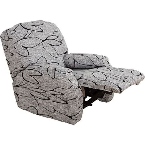 Housse de Fauteuil Relax WOVTE - Imprimé, extensible, 4 pièces en polyester durable.