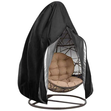 Housse de fauteuil suspendu en forme d'œuf 210D, résistante, légère et imperméable, avec fermeture éclair, compatible avec la plupart des fauteuils suspendus en forme d'œuf d'extérieur (75'' x 45'', n