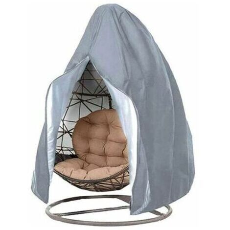 Housse de Fauteuil Suspendu Jardin en Oxford 210D Bâche de Chaise à œufs Imperméable Anti-UV/Vent Couverture de Protection pour Chaise de Patio Extérieur (115x190cm, Gris),600g