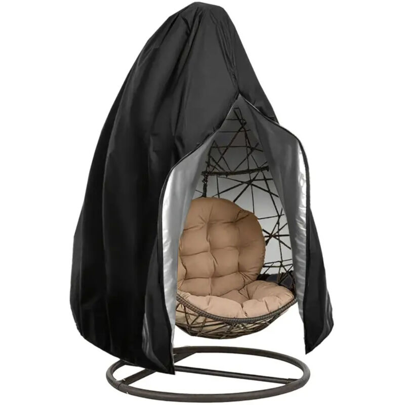 Housse de Fauteuil Suspendu Jardin en Oxford 210D Bâche de Chaise à œufs Imperméable Anti-UV/Vent Couverture de Protection pour Chaise de Patio