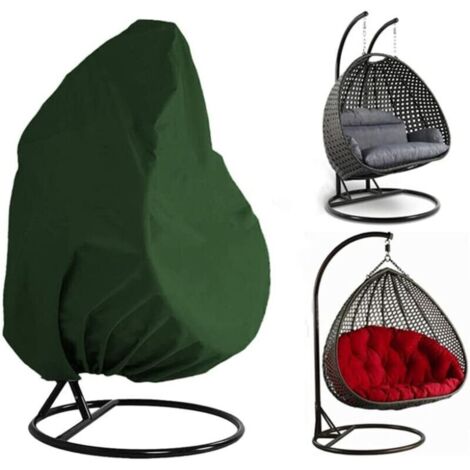 Housse de Fauteuil Suspendu Jardin Rotin Osier Fauteuil Suspendu Imperméable Housse Housse de Protection pour œufs Chaise résistant à l'eau et à la poussière - 230 X200cm (Vert)
