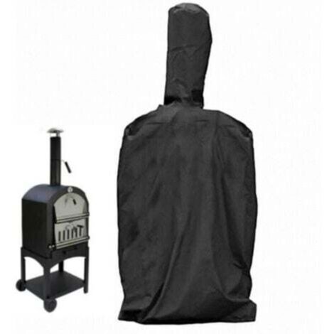 Housse de four à pizza extérie, housse de protection pour fours de jardin avec cordon, étanche, anti-poussière, noir Oxford 45×65×165Cm