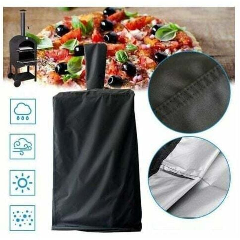 Housse De Four à Pizza Extérieure Très Résistante Et Imperméable, Sac Noir Extra Large