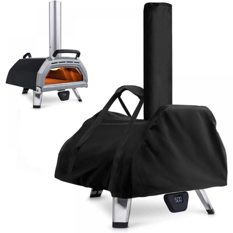 Cyslmuk - Housse de four à pizza, sac fourre-tout imperméable et résistant aux intempéries, en tissu Oxford, accessoires pour four à pizza, noir, 83