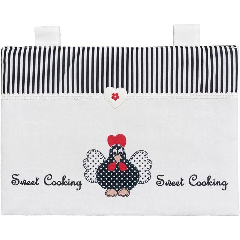 Emmevi Mv S.p.a. - Housse de Four de Cuisine Douce Shabby Chic Coeurs à Travers le Tissu Fermeture Velcro - c