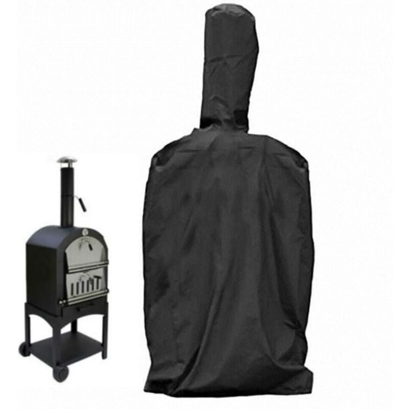 Housse de four à pizza extérieure, housse de protection pour fours de jardin avec cordon, étanche, anti-poussière, noir Oxford 45×65×165Cm