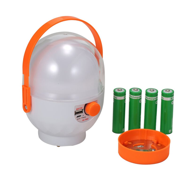 LIFCAUSAL Lampe de Camping LED FA-7001 sur Batterie Portable Étanche pour Urgence Ouragan, Randonnée, Pêche (Intérieur/Extérieur)