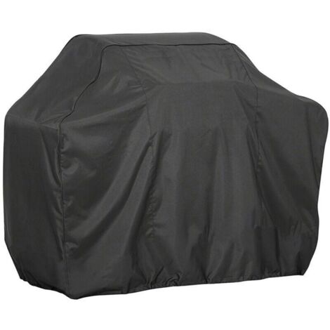 Housse de gril en tissu Oxford 210D, noir enduit d'argent, imperméable, durable, indéchirable et anti-poussière, adaptée au barbecue, au gril à gaz, au gril électrique au charbon de bois, 14561117 cm