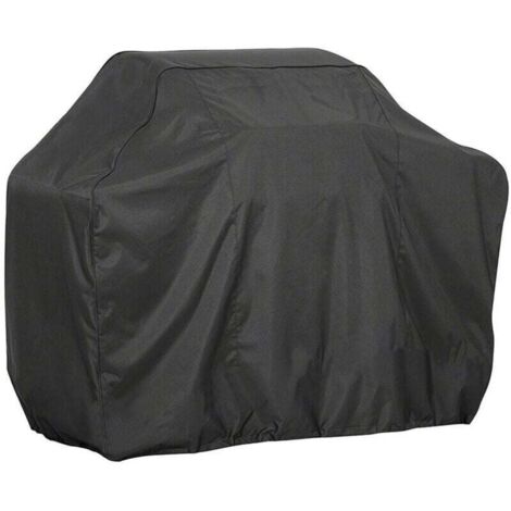 Housse de gril en tissu Oxford 210D, noir enduit d'argent, imperméable, durable, indéchirable et anti-poussière, adaptée au barbecue, au gril à gaz, au gril électrique au charbon de bois, 14561117 cm