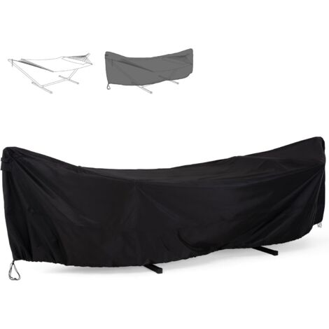 Housse de hamac en polyester imperméable pour support de hamac de 3,35 à 3,66 m (11 à 12 pieds), noire