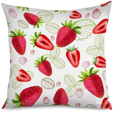 Housse de Housse Coussin Fraise Cute Déco Salon
