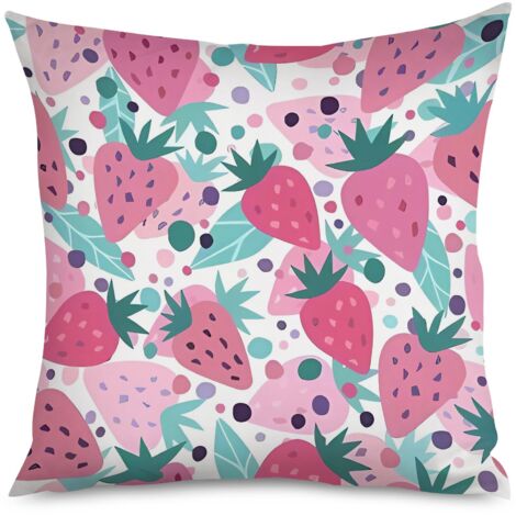 Housse de Housse Coussin Fraise Printemps