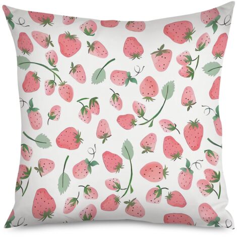 Housse de Housse Coussin Fraises Déco Chambre