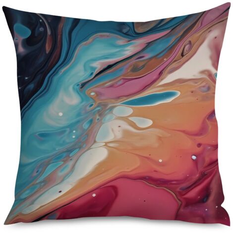 Housse de Housse Coussin Marbre Noir Blanc Déco
