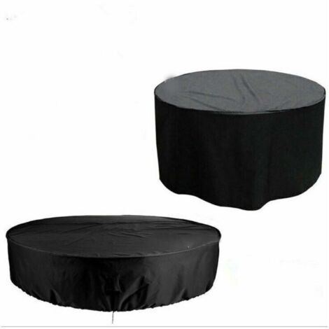 Housse de Jardin Ronde Housse Protection Table Jardin Ronde Jardin Table Housse Imperméable Coupe-Vent Anti-UV Résistant à la Déchirure 210D