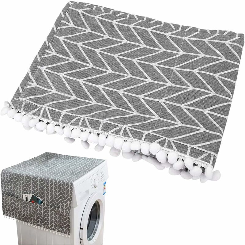 Housse de lave-linge Housse anti-poussière pour réfrigérateur avec sac de rangement étanche Gris,55x130cm (flèche) Fei Yu